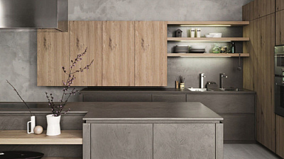 Кухня на заказ Дуб Тоскана светлый 1549